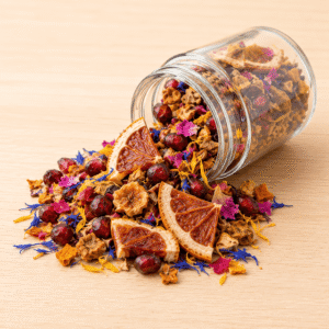 Énergie Florale - 100g - 5L à 6L d'infusion bien-être Pomme, hibiscus, fleurs de bleuet chaude ou glacée bio
