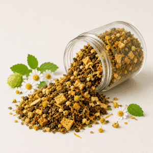 Infusion Fruitée du Garlaban Bio - 100g - 5L à 6L d'infusion pomme, mélisse et verveine chaude