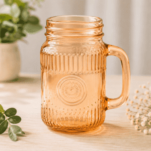 Verre vintage coloré avec poignée (473 ml) - ORANGE