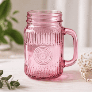 Verre vintage coloré avec poignée (473 ml) - ROSE