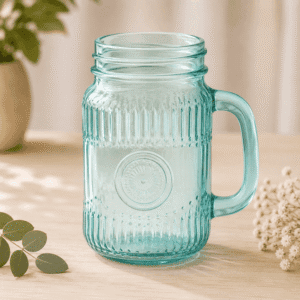 Verre vintage coloré avec poignée (473 ml) - TURQUOISE