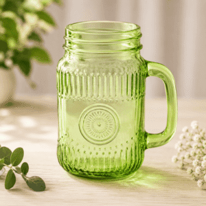 Verre vintage coloré avec poignée (473 ml) - VERT